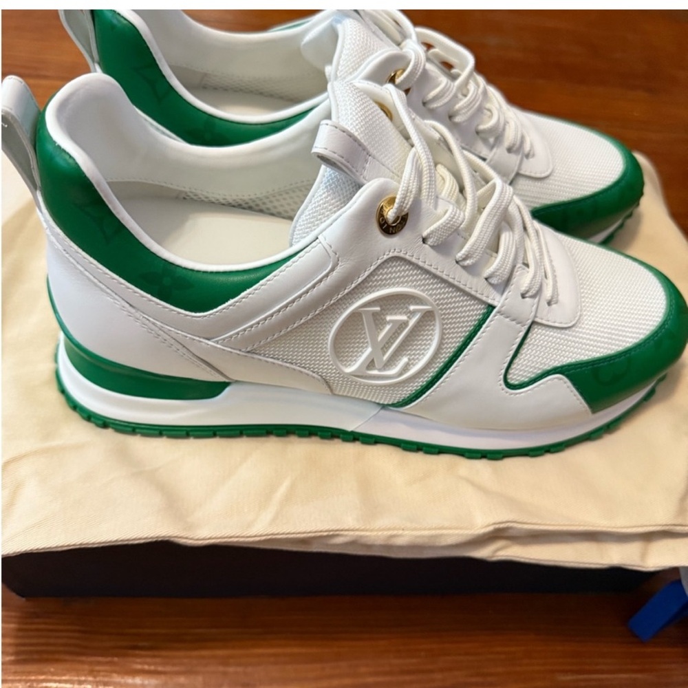 Louis Vuitton Green and White Sneakers